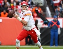 Mahomes completó 27 de 44 pases para 269 yardas sin una intercepción y corrió nueve veces para 54 yardas. AFP/J. Schwaberow