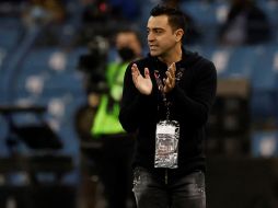El estratega Xavi Hernández, destacó la labor de su equipo y aseguró que merecieron pasar al haber sido superiores al Real Madrid. EFE/J. Muñoz