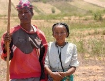 Loharano y su esposo Mandilimana han transformado la manera en la que siembran para luchar contra la sequía. SIRA THIERIJ/BBC