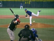 Brennan Bernardino admitió solamente dos hits en su apertura y silenció a los maderos de Sultanes en cinco entradas y dos tercios. EL INFORMADOR/G. Gallo