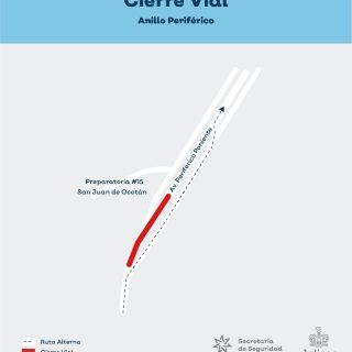 Anuncian cierre vial en Periférico por obra