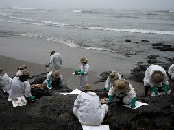 Especialistas tratan de restaurar la zona costera afectada por el derrame de petróleo. AP/M. Mejía