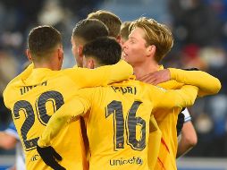 Cuando parecía que el duelo iba a acabar en empate apareció Frenkie de Jong para rescatar tres puntos de oro para el Barcelona. AFP/A. Gillenea