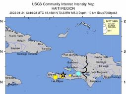 Al terremoto en Haití le siguió una decena de réplicas, entre ellas una de magnitud 5.1 en menos de una hora. EFE/ USGS
