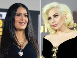 Salma Hayek y Lady Gaga compartieron creditos en la cinta House of Gucci. WIKIMEDIA COMMONS/GAGE SKIDMORE Y AP/OMAR VEGA