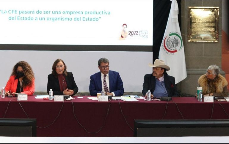 Nahle García ofreció un análisis sobre la viabilidad de la reforma eléctrica a senadores de Morena. SUN/C. Mejía