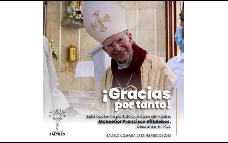 Será hasta este viernes por la mañana cuando la Diócesis de a conocer detalles de las exequias del prelado de la Iglesia Católica. TWITTER / @diocesisaltillo