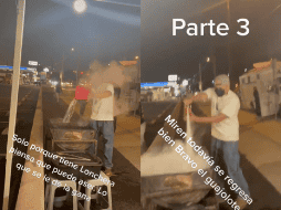 El propietario de un puesto de tacos atacó un puesto por instalarse cerca. TikTok: @chamaco305