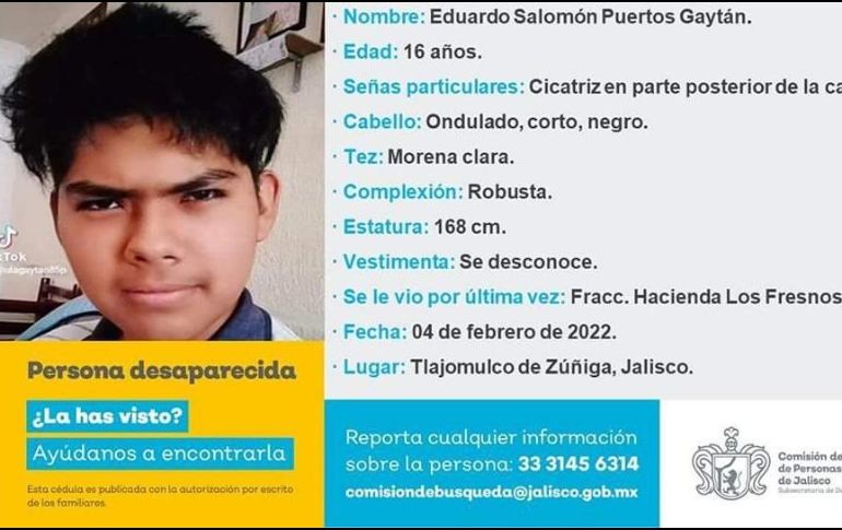 Eduardo fue reportado como desaparecido el pasado viernes. ESPECIAL /