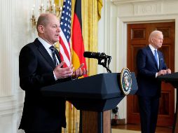 Olaf Scholz, canciller de Alemania, visitó por primea vez la Casa Blanca. EFE/M. Reynolds