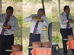 ¡Panza llena, corazón contento! Chofer se baja a comer tacos y retrasa el viaje (VIDEO)