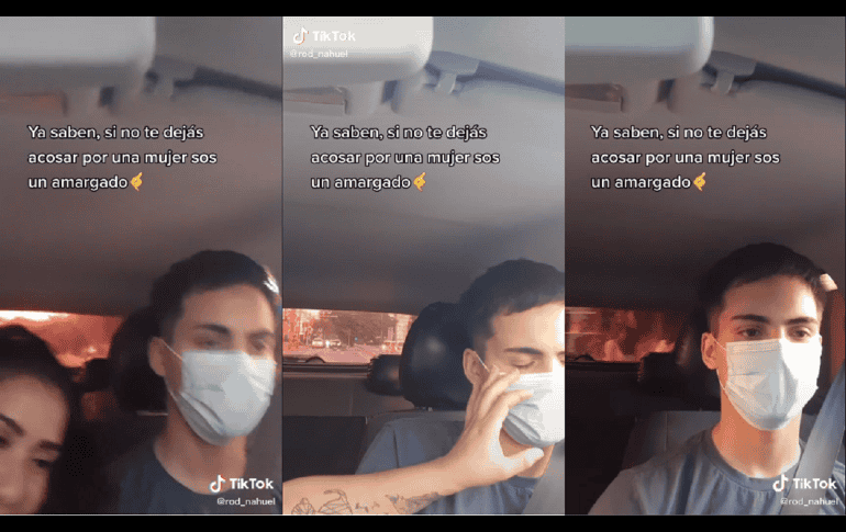 Un joven taxista captó en video un incómodo viaje. TIKTOK: @rod_nahuel