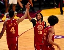 El equipo conformado por Jarrett Allen, Evan Mobley y Darius Garland arrasó desde la primera etapa con la ronda de disparos. AFP/J. Miller