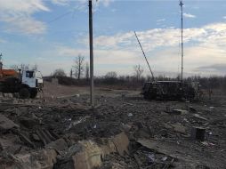 Secuelas de un bombardeo ruso en un puesto militar ucraniano. EFE/Embajada de Ucrania