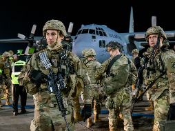 Soldados estadounidenses arriban a Letonia, país miembro de la OTAN fronterizo con Rusia. EFE
