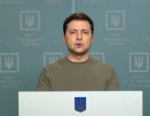 El presidente de Ucrania, Volodymyr Zelensky, da un mensaje a la nación este jueves. AFP
