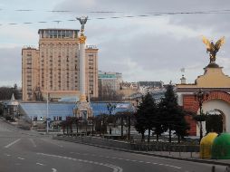 Plaza de la Independencia vacía en Kiev, Ucrania. EFE