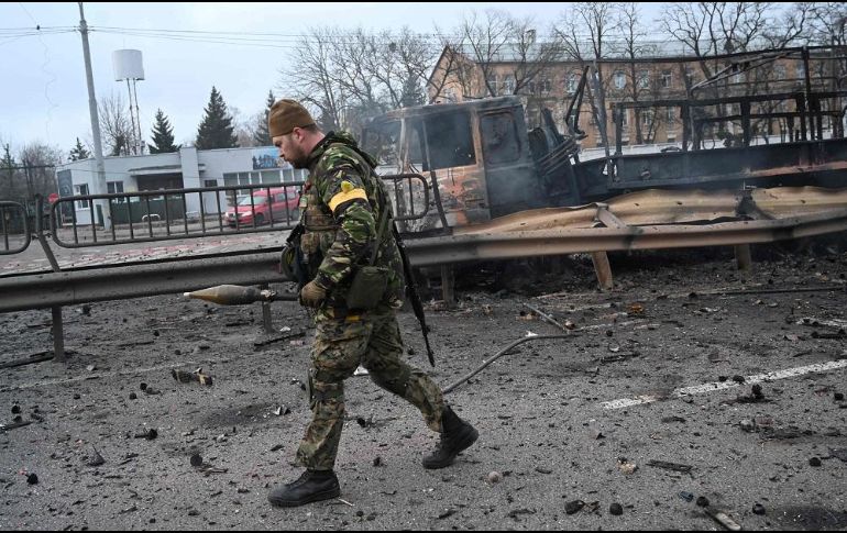 Periodistas reportaron ataques aéreos al suroeste de Kiev. AFP/S. Supinsky
