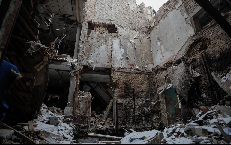 Ruinas de una construcción en Brovary, cerca de Kiev. EFE/S. Dolzhenko