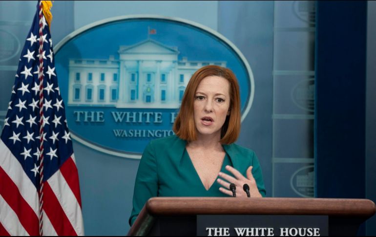 Psaki dijo que el presidente estadounidense, Joe Biden, aún considera que “sigue abierto el camino a la diplomacia”. EFE/ C. Kleponis
