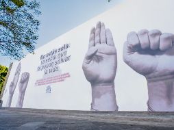 Señales para salvar la vida. El mural ya se encuentra en la Rambla Cataluña. Cortsía