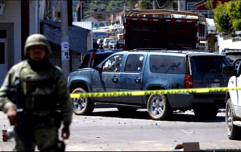 En la plaza central de Nuevo San Juan Parangaricutiro, Michacán, integrantes del crimen organizado atacaron a las fuerzas armadas locales y federales. SUN/Archivo