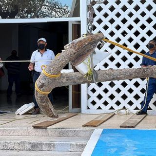Yucatán: Descubren ancla antigua de 1.5 toneladas en Progreso