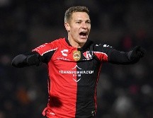 Furch festeja el gol de la victoria. El Atlas amanecerá como tercer lugar del Clausura 2022. IMAGO7/J. Zamora