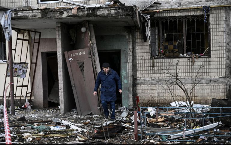 El distrito de Obolon, en Kiev, recibió ataques de la artillería del Ejército ruso. AFP/A. Messinis