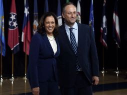 Ni Harris ni Emhoff participaron esta noche como tenían previsto en un evento destinado a resaltar las diferencias de salario que experimentan hombres y mujeres con motivo del Día de la Paga Igualitaria. AFP / O. Douliery
