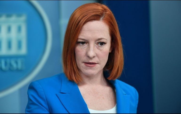 Psaki, que está vacunada, dice que únicamente ha experimentado síntomas moderados. AFP / N. Kamm