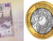 El billete de 50 pesos del ajolote y la moneda de mil pesos colombianos con una caguama, son apreciados por su belleza. ESPECIAL