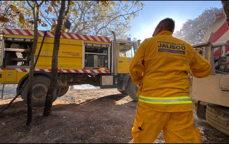 Para el combate de las llamas, se movilizaron brigadas de combatientes de la Semadet, del OPD Bosque La Primavera y de la Comisión Nacional Forestal. ESPECIAL