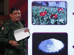 El secretario de la Defensa Nacional, Luis Cresencio Sandoval, destacó que la prioridad del Gobierno es la lucha contra las drogas sintéticas, que son las que más daño causan al organismo de los consumidores. EFE / J. Méndez
