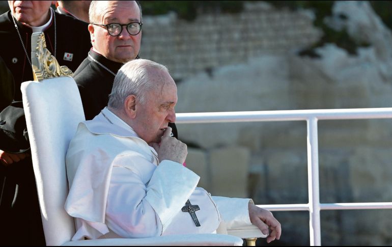 Ayer el Papa Francisco se dirigió a la feligresía  de Malta, en su visita oficial. EFE/A. Solaro