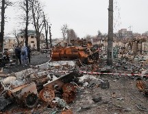 Tras un discursos solemne del Presidente Zelensky, éste difundió un vídeo con imágenes muy duras de las víctimas por la guerra de Rusia contra Ucrania. AFP / S. Dolzhenko