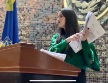 Previo a la votación, la diputada morenista, María Padilla Romo, cuestionó el proyecto y el papel que tendrá el Poder Judicial. ESPECIAL /