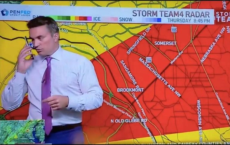 Doug Kammerer, meteorólogo en jefe de NBC Washington, estaba en vivo en televisión el pasado 2 de abril cuando llamó a sus hijos. ESPECIAL