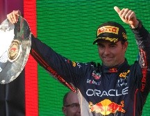 Sergio Pérez conquistó su primer podio del año. AP/A. Brendon