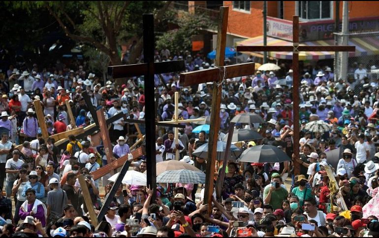 La representación de la Pasión de Cristo en Iztapalapa tuvo un formato híbrido este 2022. AFP/A. Estrella