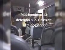 En le vídeo se puede apreciar como el chófer primero advierte al hombre, para luego detenerse y bajarlo.  ESPECIAL