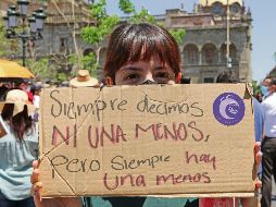En la manifestación que llevaron a cabo los miembros de la comunidad universitaria de la UdeG, y que culminó en el Centro de Guadalajara, participaron mujeres que rechazaron el aumento de la violencia de género en el Estado. ESPECIAL