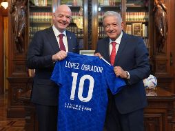 Andrés Manuel López Obrador recibió en Palacio Nacional a Gianni Infantino. TWITTER/@lopezobrador_