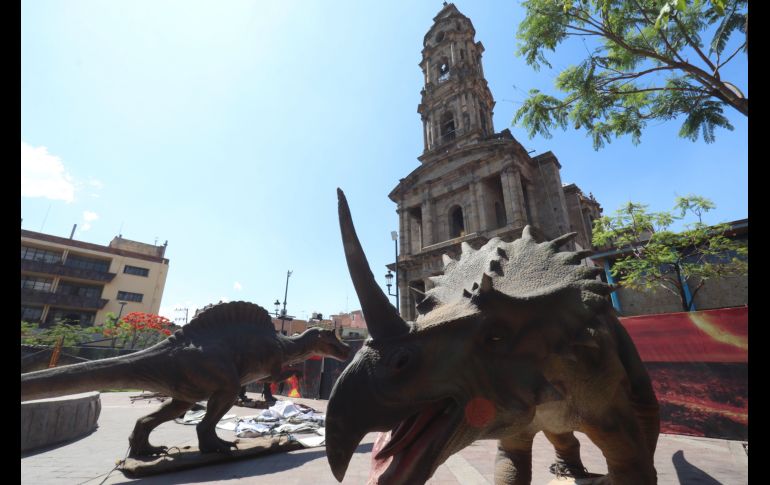 Se trata de dinosaurios de animatronics que se podrán disfrutar hoy sábado 30 de abril y domingo 1 de mayo, de las 12:00 a las 21:00 horas. ESPECIAL / Gobierno de Guadalajara