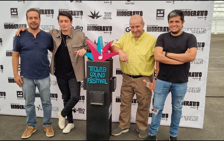 Durante la presentación del evento estuvieron ( izq. a der.) Walter Madrigal y Fabián de León, de Tequila Sound Fest; y Juan Escalante, de Concerts Shows, y Juan Escalante hijo, de Taquillas MX. CORTESÍA