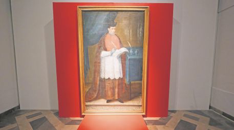 Retrato del obispo Cabañas —que coronó como emperador a Agustín de Iturbide—, una de las piezas provenientes del acervo de la Catedral de Guadalajara. ESPECIAL/Secretaría de Cultura Jalisco