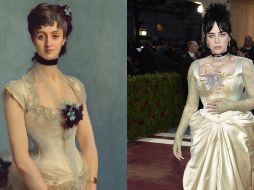 Billie Eilish asistió a la Met Gala 2022 en un vestido Gucci inspirado en el “Retrato de Madame Paul Poirson”. AP/ Evan Agostini