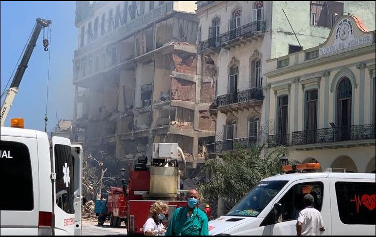 Este viernes se registró una explosión en La Habana que destruyó el Hotel Saratoga. AFP / A. Roque