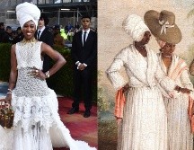 Cynthia Erivo rindió homenaje a una parte de la cultura afroamericana, representando a través de su atuendo el famoso cuadro de Agostino Brunias. AFP/ Angela Weiss