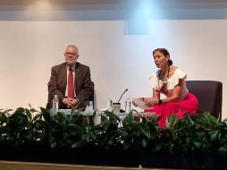 José Trinidad Padilla López, director de la Biblioteca Pública del Estado de Jalisco Juan José Arreola, y la académica Marina Mantilla Trolle. EL INFORMADOR / N. Gutiérrez